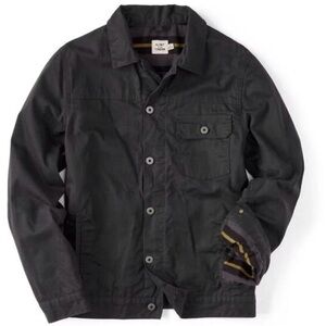 Flint and Tinder Flannel-Lined Waxed Trucker Jacket in Coal Men’s M FITS S